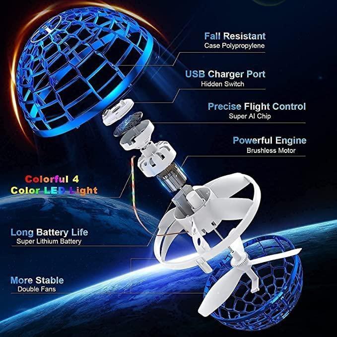 Flying Spinner Ball – Magic Boomerang Orb with LED Lights