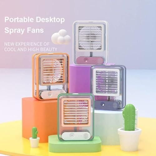 Mini USB Rechargeable Mist Fan – Battery Operated Cooling with Water Spray for Instant Relief