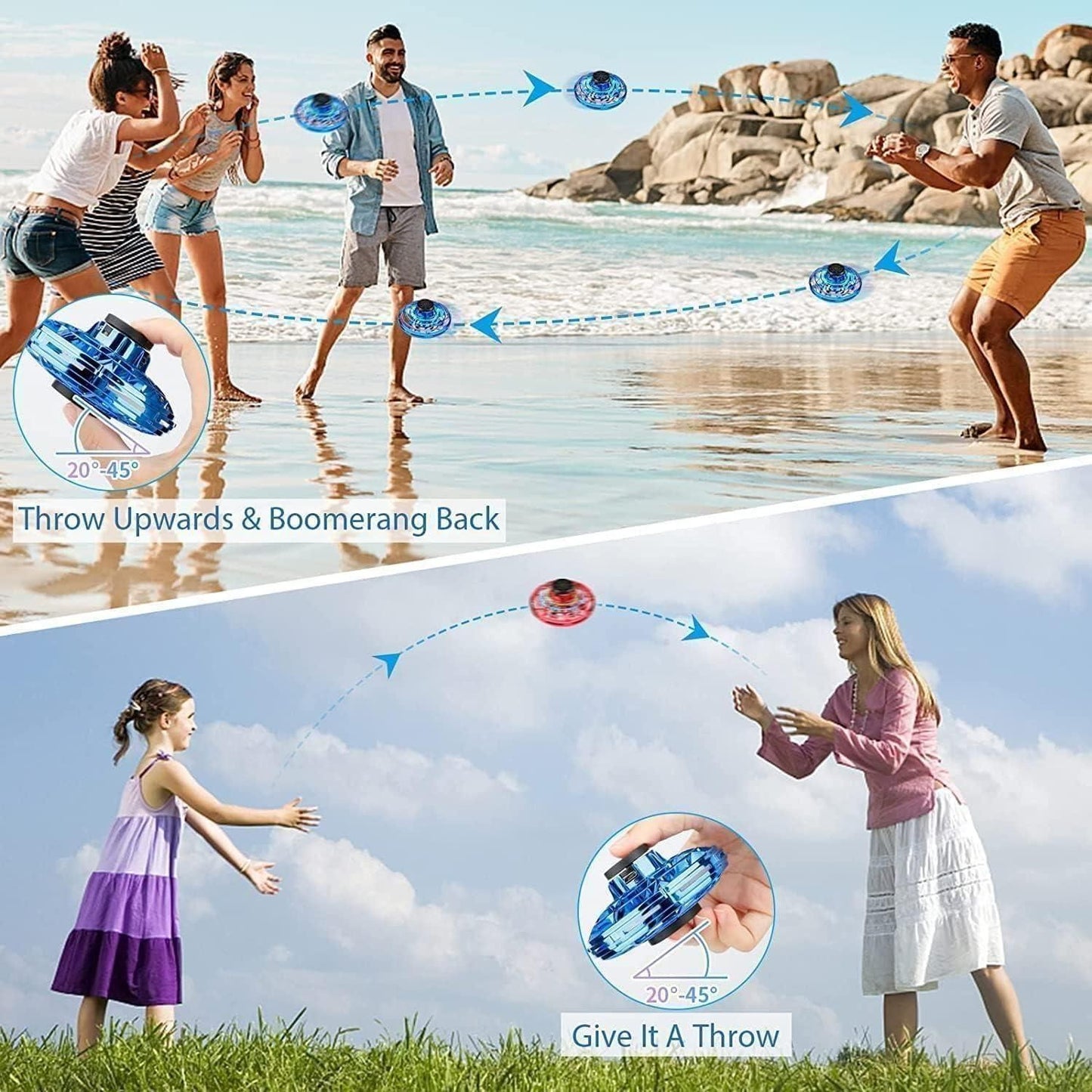 Magic Flying Orb Spinner – LED Hover Ball Toy for Kids (Assorted Colors)