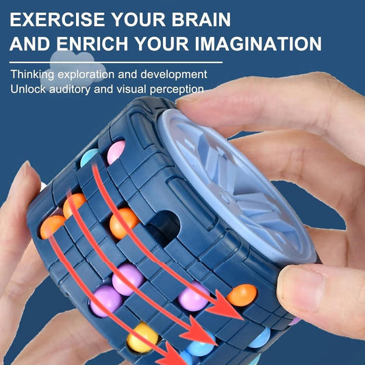 3D Magic Bean Puzzle Toy – Rotating Cylinder Fidget Cube for Kids & Adults | Stress Relief & Brain Development Game