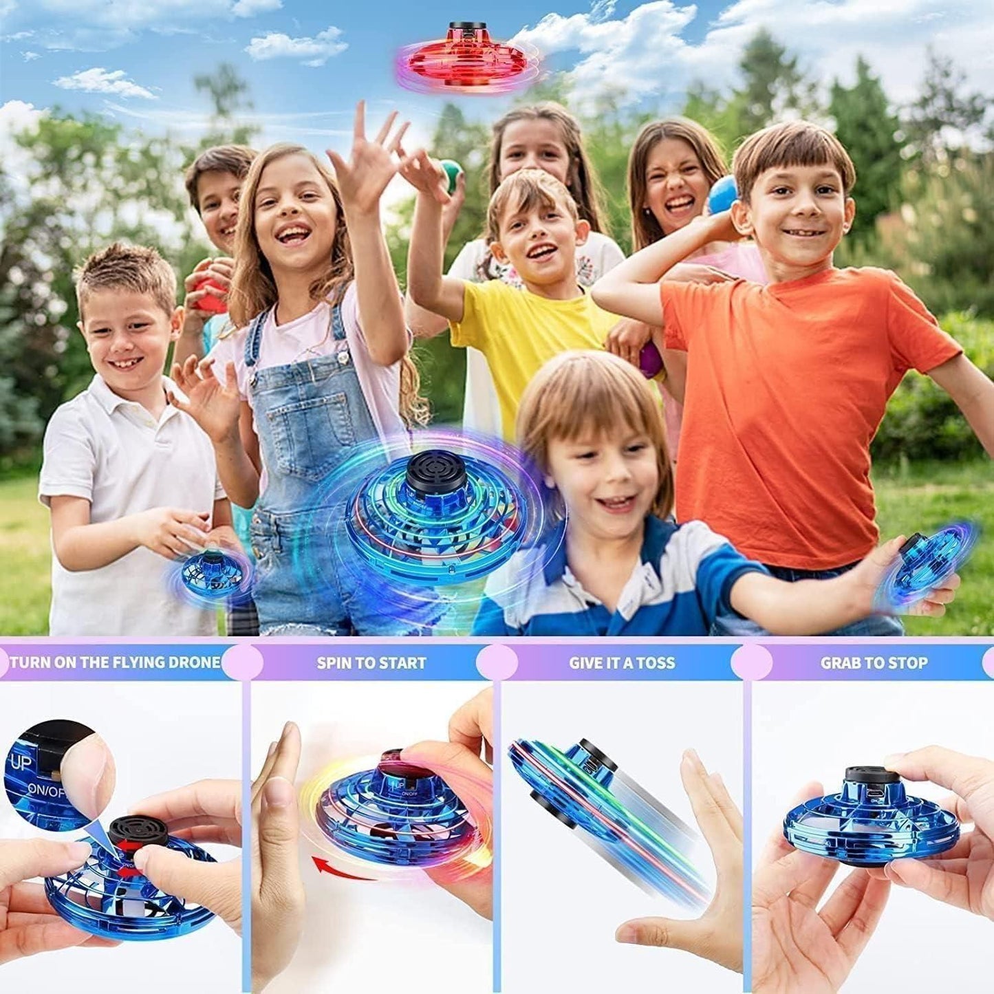 Magic Flying Orb Spinner – LED Hover Ball Toy for Kids (Assorted Colors)