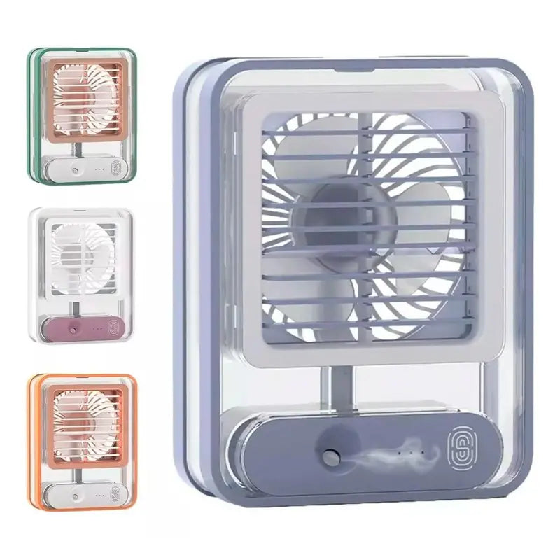Mini USB Rechargeable Mist Fan – Battery Operated Cooling with Water Spray for Instant Relief