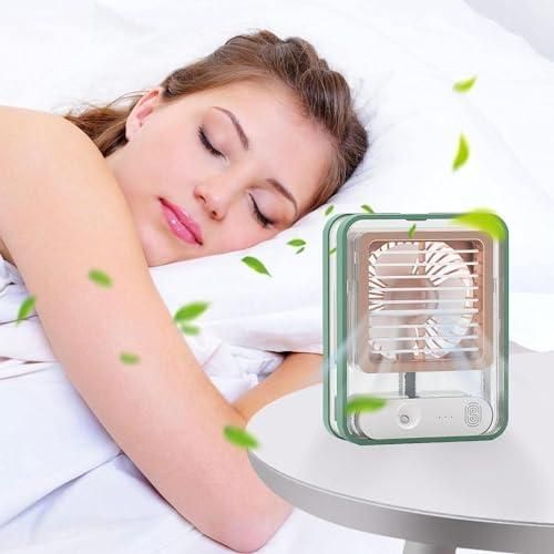 Mini USB Rechargeable Mist Fan – Battery Operated Cooling with Water Spray for Instant Relief