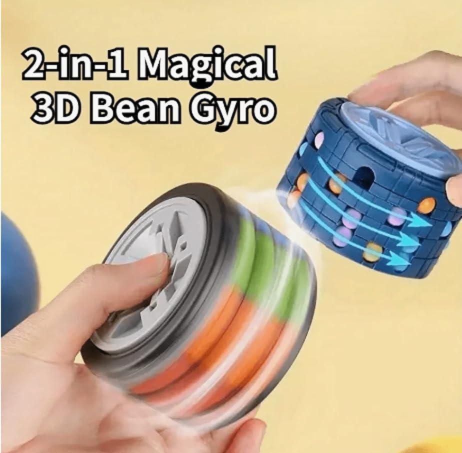 3D Magic Bean Puzzle Toy – Rotating Cylinder Fidget Cube for Kids & Adults | Stress Relief & Brain Development Game